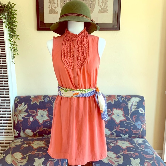 Demure Coral Dress - Picture 3 of 7